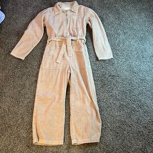 Super cute zara jumpsuit/coveralls PERFECT for fall or family pics! Light brown!